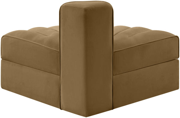 Meridian Furniture Rummi Channel Tufted Modular Accent Chair in Stain Resistant Performance Velvet for Living Room Saddle 660Saddle-RC