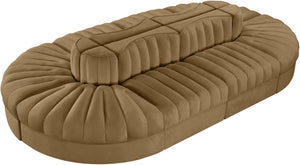 Meridian Furniture Rummi Eight Piece Modular Sectional with Channel Tufted Saddle Velvet Upholstery 660Saddle-Sec8B
