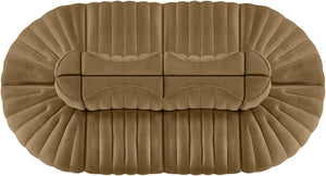 Meridian Furniture Rummi Eight Piece Modular Sectional with Channel Tufted Saddle Velvet Upholstery 660Saddle-Sec8B