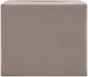 Meridian Furniture Rummi Channel Tufted Velvet Modular Chair for Modern and Contemporary Living Rooms Taupe Armless 660Taupe-Armless