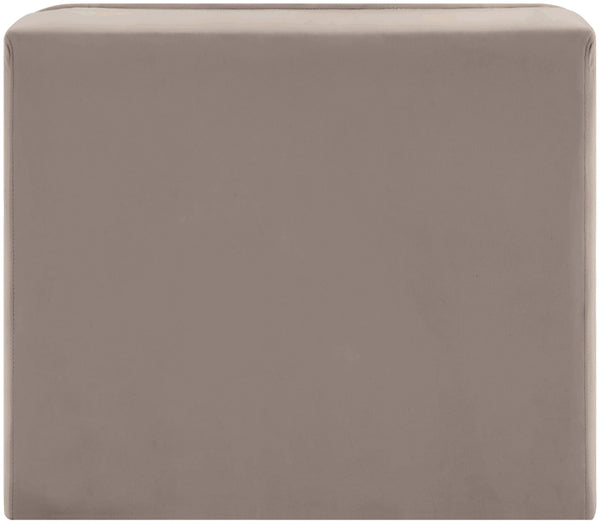 Meridian Furniture Rummi Channel Tufted Velvet Modular Chair for Modern and Contemporary Living Rooms Taupe Armless 660Taupe-Armless