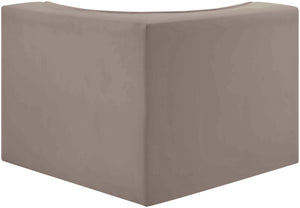 Meridian Furniture Rummi Channel Tufted Velvet Modular Chair for Modern and Contemporary Living Rooms Taupe Corner 660Taupe-Corner