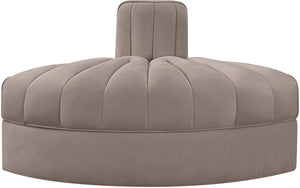 Meridian Furniture Rummi Channel Tufted Modular Accent Chair in Stain Resistant Performance Velvet for Living Room Taupe 660Taupe-RC
