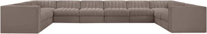 Meridian Furniture Rummi 10 Piece Modular Sectional Taupe Velvet Channel Tufted Low Profile Sofa 660Taupe-Sec10A