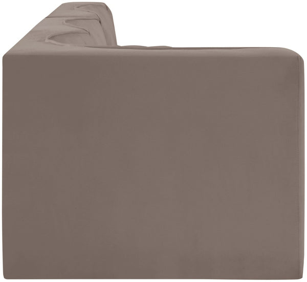 Meridian Furniture Rummi Taupe Velvet Modular Sectional with Channel Tufting and Stain Resistant Fabric 660Taupe-Sec4D