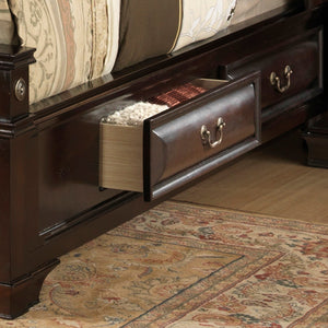 English Elm Lavita G8875C-Kb3 King Storage Bed - Elegant Cappuccino Finish With Faux Leather Headboard Design B078S00500