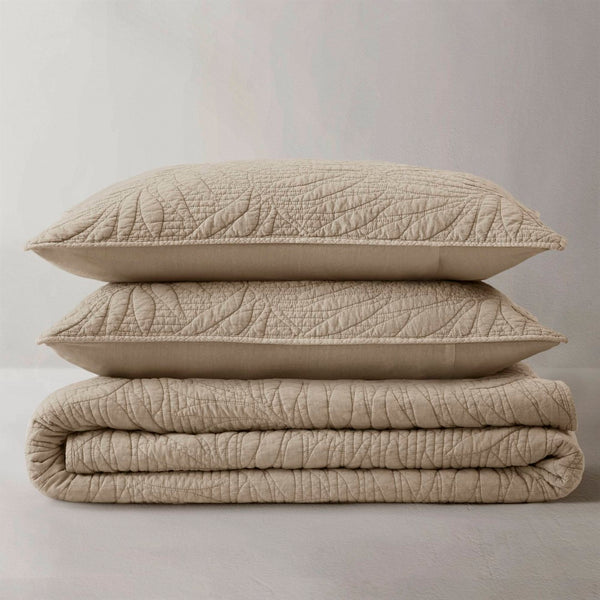 English Elm King Stone Washed Cotton Quilt Set Breathable Garment Dyed Bedroom Comfort Linen B035P496595