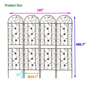 English Elm 4 Pack Tall Steel Garden Trellises Rustproof Powder Coated Climbing Plant Support Outdoor W1586P243845