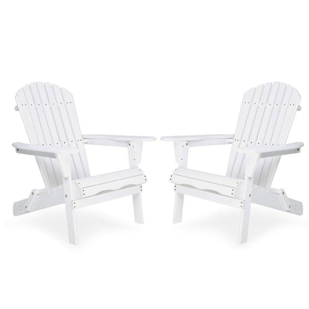 English Elm Wood Adirondack Folding Chairs Solid Cedar Embossed Grain Outdoor Patio Set of 2 W1390P277608