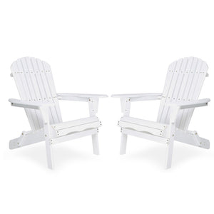 English Elm Wood Adirondack Folding Chairs Solid Cedar Embossed Grain Outdoor Patio Set of 2 W1390P277608