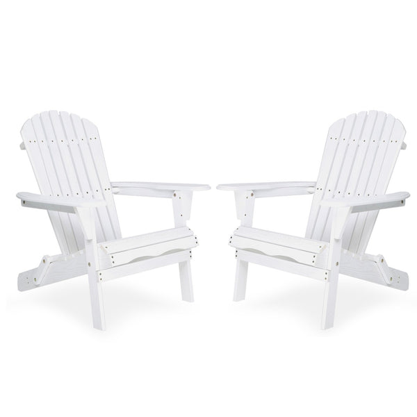 English Elm Wood Adirondack Folding Chairs Solid Cedar Embossed Grain Outdoor Patio Set of 2 W1390P277608