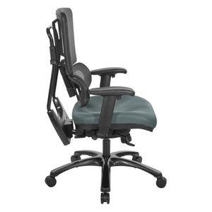 OSP Home Furnishings Vertical Mesh Back Ergonomic Manager Chair with Synchro Tilt and Polished Aluminum Base Grey 99663B-2M