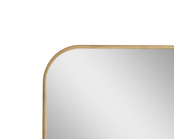 Sunpan Calabasas Wall Mirror - Sleek Minimalist Design with Unique Artisanal Craftsmanship for Modern Spaces Rustic Oak