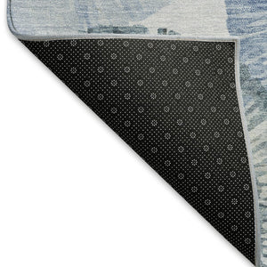 HomeRoots 9' Indoor/Outdoor Washable Area Rug in Denim Blue, Ivory & Gray - Modern Abstract Design, Durable! 661001
