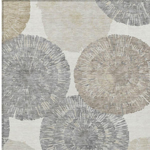 HomeRoots 8' X 10' Linen Ivory and Beige Abstract Area Rug – Stylish, Washable, Durable for Indoor & Outdoor Use 661006