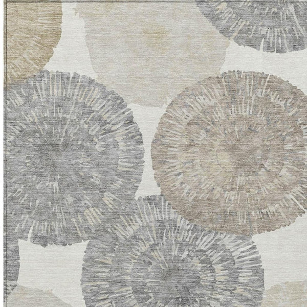HomeRoots 8' X 10' Linen Ivory and Beige Abstract Area Rug – Stylish, Washable, Durable for Indoor & Outdoor Use 661006