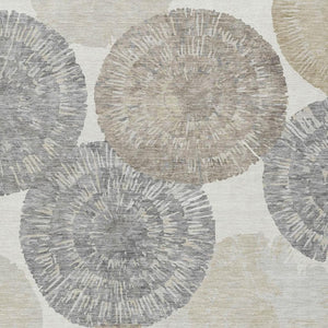 HomeRoots 9' X 12' Linen Ivory and Beige Abstract Area Rug - Stylish, Washable, Versatile for Indoor & Outdoor Use 661007