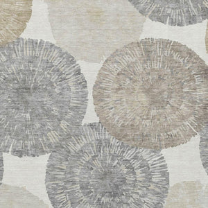 HomeRoots 10' Modern Ivory and Beige Abstract Washable Area Rug for Indoor/Outdoor Use - Durable, Easy Care! 661008