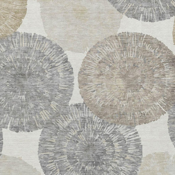 HomeRoots 10' Modern Ivory and Beige Abstract Washable Area Rug for Indoor/Outdoor Use - Durable, Easy Care! 661008