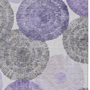 HomeRoots 8' X 10' Washable Abstract Area Rug in Plum, Ivory & Khaki - Stylish, Durable for Indoor/Outdoor Use 661012