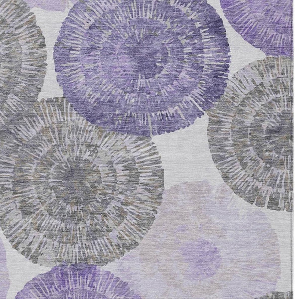 HomeRoots 8' X 10' Washable Abstract Area Rug in Plum, Ivory & Khaki - Stylish, Durable for Indoor/Outdoor Use 661012
