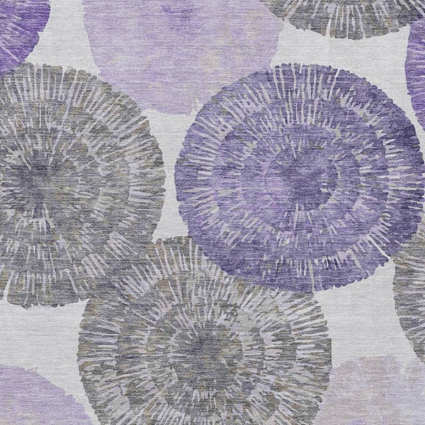 HomeRoots 9' Modern Abstract Washable Indoor Outdoor Area Rug in Plum, Ivory & Khaki - Durable & Stylish! 661013
