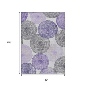 HomeRoots 10' Abstract Area Rug in Plum, Ivory & Khaki – Stylish, Stain-Resistant, Indoor-Outdoor Durability! 661014
