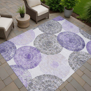 HomeRoots 10' Abstract Area Rug in Plum, Ivory & Khaki – Stylish, Stain-Resistant, Indoor-Outdoor Durability! 661014