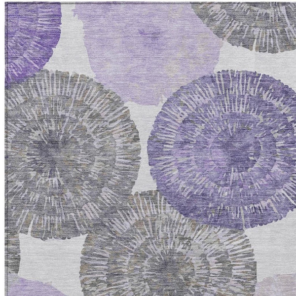HomeRoots 10' Abstract Area Rug in Plum, Ivory & Khaki – Stylish, Stain-Resistant, Indoor-Outdoor Durability! 661014