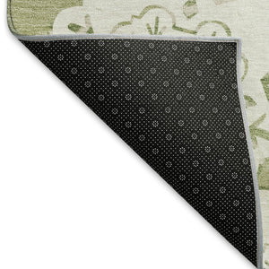 HomeRoots 8' X 10' Artichoke Green Quatrefoil Area Rug - Stylish, Durable, Washable for Indoor & Outdoor Use 661024