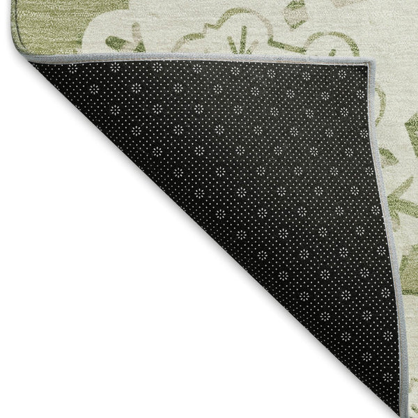 HomeRoots 8' X 10' Artichoke Green Quatrefoil Area Rug - Stylish, Durable, Washable for Indoor & Outdoor Use 661024
