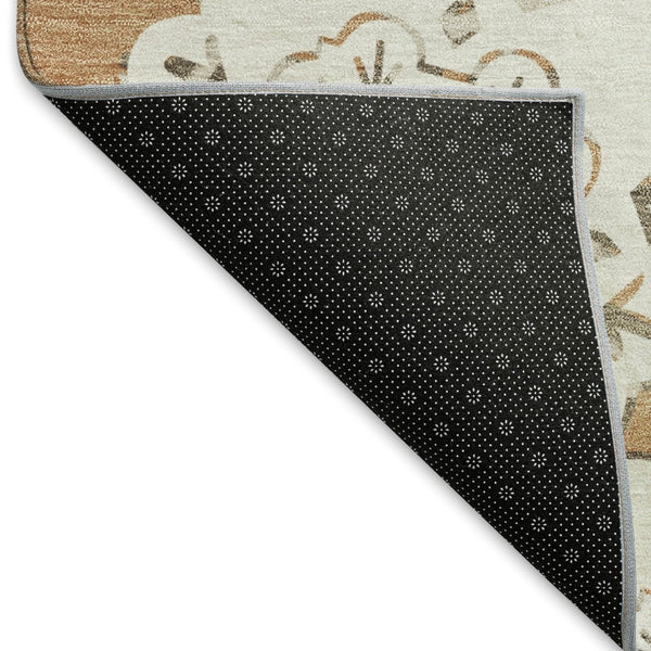 HomeRoots 10' Copper and Ivory Quatrefoil Area Rug - Washable, Durable, Indoor/Outdoor, Pet-Friendly Style! 661050