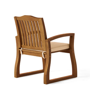 English Elm 9‑Piece Acacia Wood Outdoor Dining Set Seats Eight with Slatted Chairs and Cushions 66105_57217.00ACA4