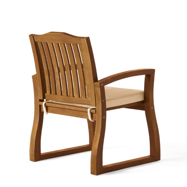 English Elm 9‑Piece Acacia Wood Outdoor Dining Set Seats Eight with Slatted Chairs and Cushions 66105_57217.00ACA4