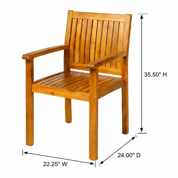 English Elm 9‑Piece Acacia Hardwood Outdoor Dining Set Slatted Square Table with Eight Armchairs 66105_61717.00TEA4