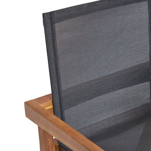 English Elm 9‑Piece Acacia Wood Outdoor Dining Set Seats Eight with Teak Slatted Table Sling Chairs 66105_632564