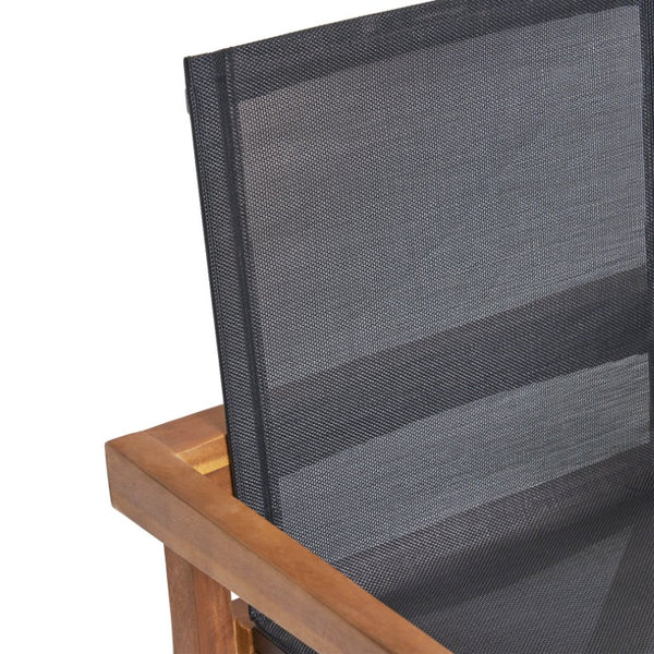 English Elm 9‑Piece Acacia Wood Outdoor Dining Set Seats Eight with Teak Slatted Table Sling Chairs 66105_632564