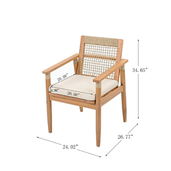English Elm 9‑Piece Acacia Wood Outdoor Dining Set Seats Eight with Rope Woven Chairs on Patio 66105_N762P386379D4