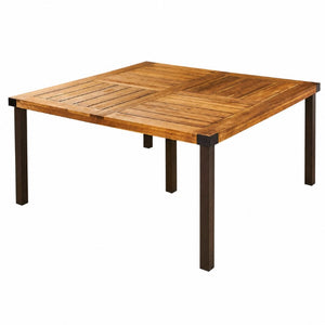 English Elm 9‑Piece Acacia Wood Outdoor Dining Set Seats Eight with Rope Woven Chairs on Patio 66105_N762P386379D4