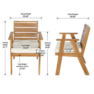 English Elm 9‑Piece Acacia Wood Outdoor Dining Set Seats Eight with Teak Finish and Cushioned Armchairs 66105_N762P455581D4