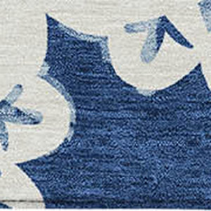 HomeRoots 8' X 10' Navy Blue Quatrefoil Area Rug - Stylish, Washable, Durable for Indoor & Outdoor Use! 661060
