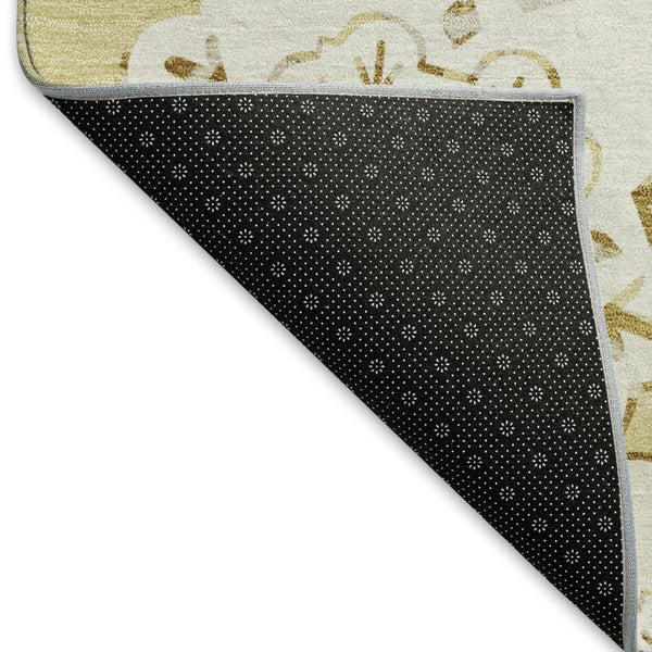HomeRoots 10' X 14' Wheat Quatrefoil Area Rug - Stylish, Washable, Durable for Indoor & Outdoor Spaces! 661074