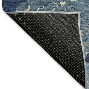 HomeRoots 8' Navy Blue Quatrefoil Area Rug – Washable, Durable Indoor/Outdoor Accent for Modern Living Spaces 661095