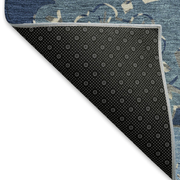 HomeRoots 8' Navy Blue Quatrefoil Area Rug – Washable, Durable Indoor/Outdoor Accent for Modern Living Spaces 661095