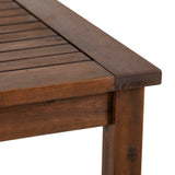 English Elm Walker Edison - Contemporary Slat-Top Acacia Wood Outdoor Dining Table - Dark Brown