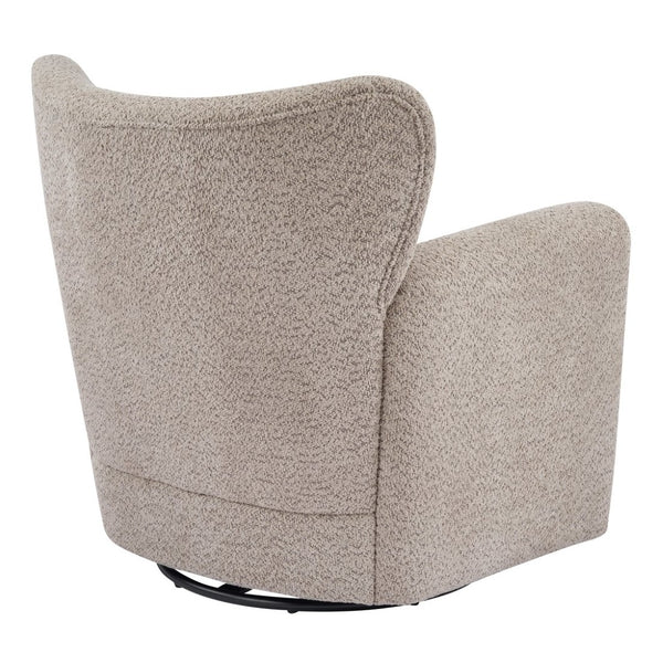 English Elm Modern Bouclé Wingback Swivel Chair with 360 Degree Rotation for Living Room Black,Camel N776P403573M