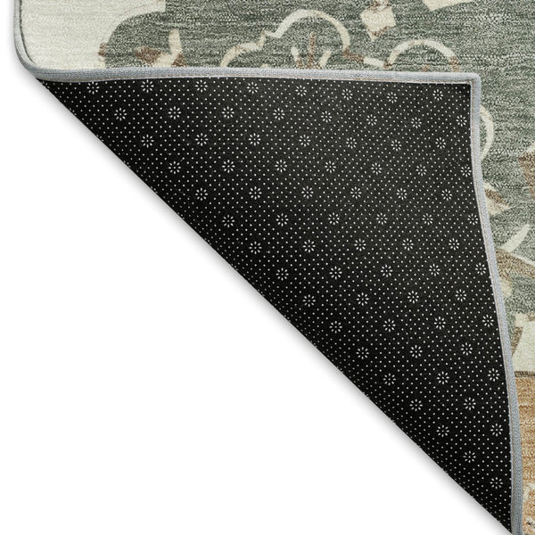 HomeRoots 10' Pacific Blue Ivory Copper Quatrefoil Area Rug - Washable, Durable for Indoor & Outdoor Spaces 661110
