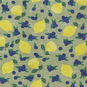 HomeRoots 8' Washable Area Rug with Vibrant Artichoke Green, Yellow & Blue Lemon Motifs - Indoor/Outdoor Decor 661120