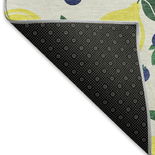 HomeRoots 8' X 10' Stylish Ivory Yellow Blue Lemon Area Rug - Washable, Durable, Indoor/Outdoor Versatility! 661138