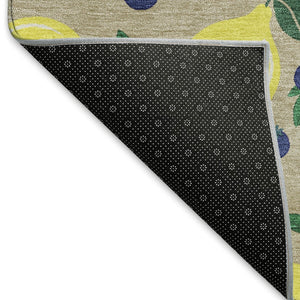 HomeRoots 5' X 8' Vibrant Lemon Pattern Washable Area Rug – Perfect for Indoor & Outdoor Spaces, Stain Resistant! 661154